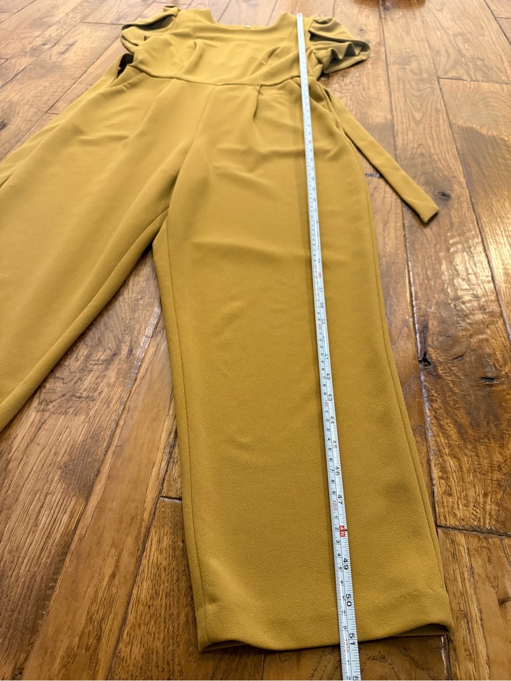 Jumpsuit Mustard Yellow Size Medium 6 to 8 Belted Tailored Fit Work Office Chic - Picture 9 of 12
